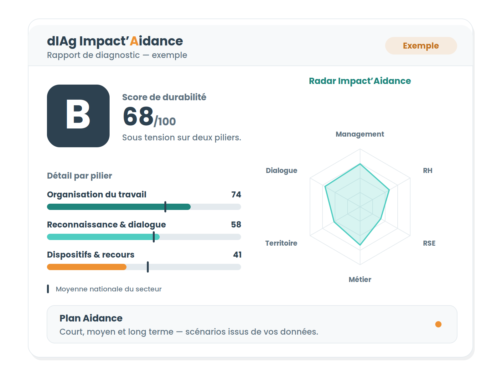 Aperçu du rapport dIAg Impact’Aidance, exemple